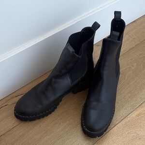 Freda Salvador Black Leather Women's Boots